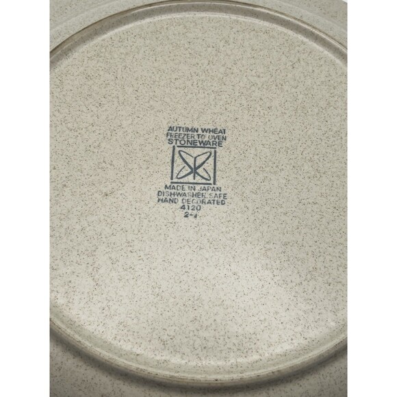 Vintage Sears "Autumn Wheat" 12 1/4 Inch Chop Stoneware Plate Made In Japan - Picture 4 of 5